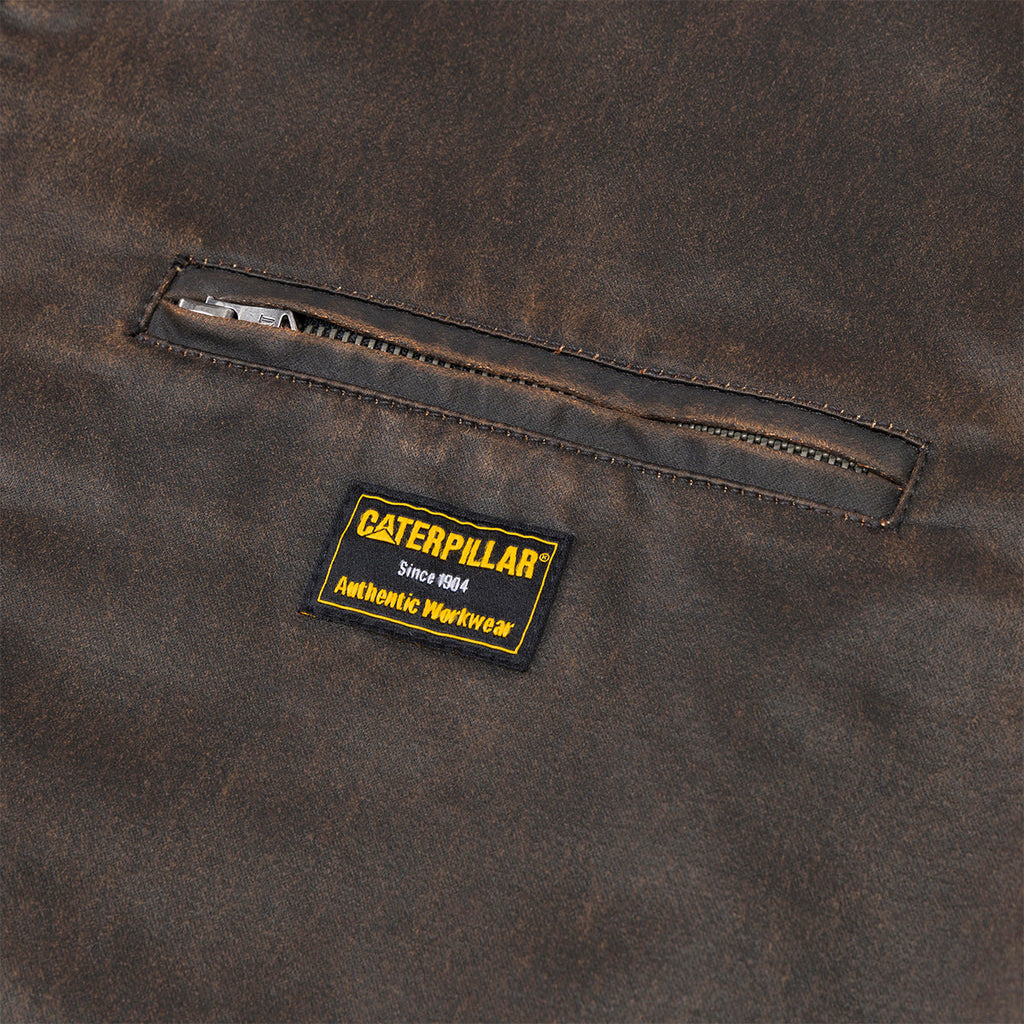 Jacket Waxed Chore para hombre color café