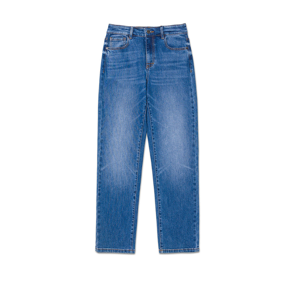 Jeans High-Rise Straight para mujer color azul
