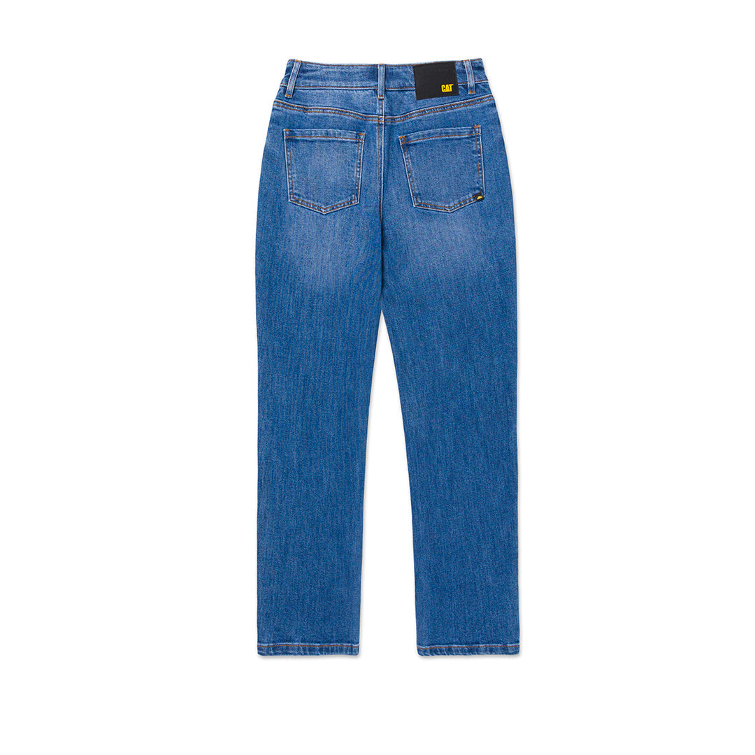 Jeans High-Rise Straight para mujer color azul