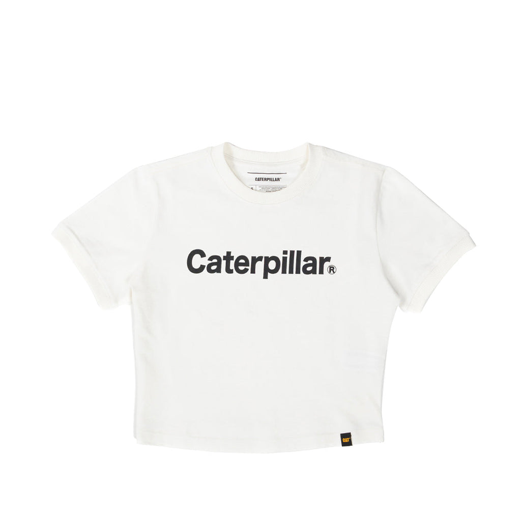 Camiseta Ringer Crop para mujer color blanco