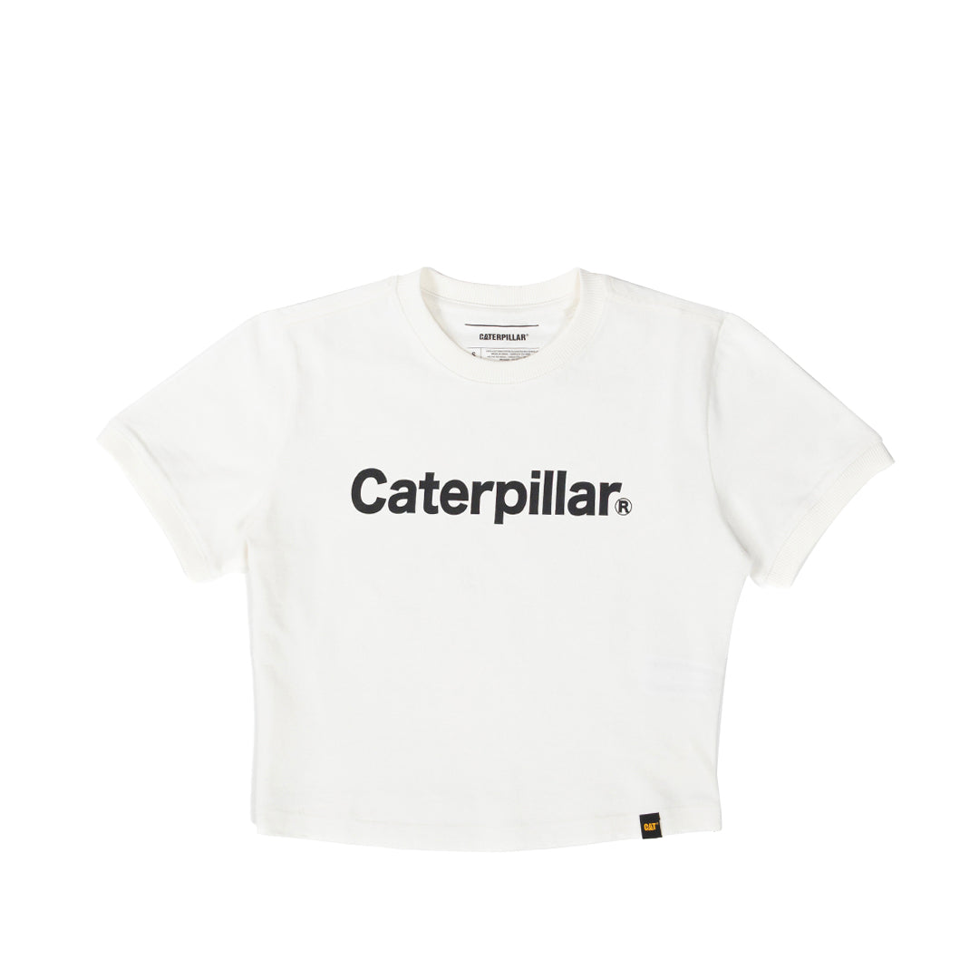 Camiseta Ringer Crop para mujer color blanco