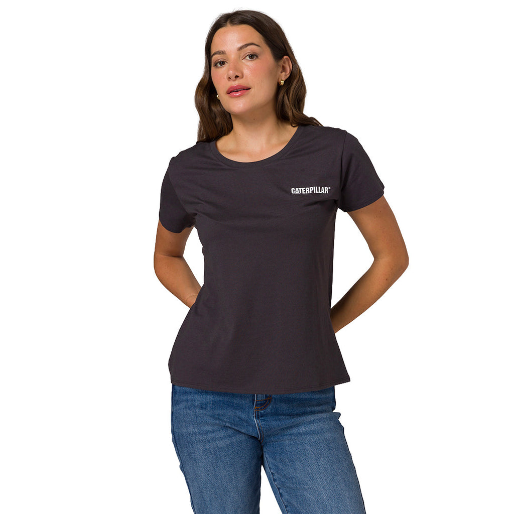 Camiseta Caterpillar Logo para mujer color negro