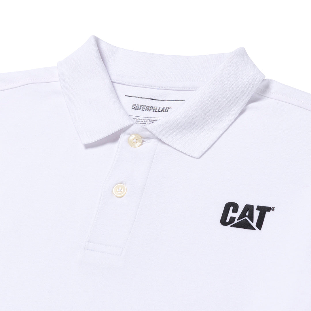 Camisa polo Cat Logo para hombre color blanco
