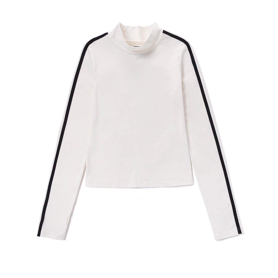 Camiseta Sporty Mock para mujer color blanco